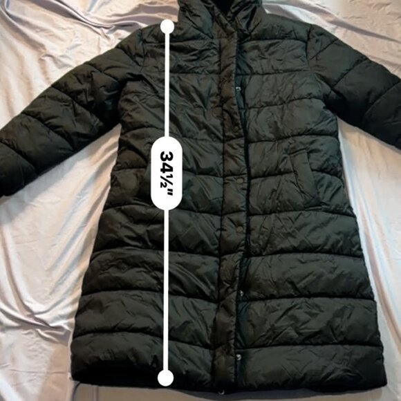 Women's Long Hooded Parka Warm Puffer Winter Jacket- Black- SIZE SMALL - Picture 11 of 15
